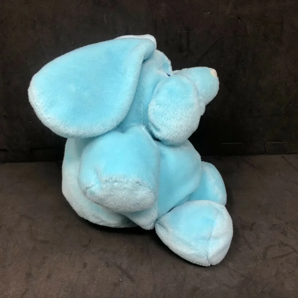 Blue Easter Bunny Plush Chubby Rabbit Small 6